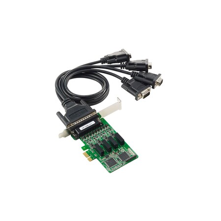 Moxa 4Port Pcie Board, W/ Db9M Cable, Low Profile, Rs-422/485, W/ Surge CP-134EL-A-I-DB9M